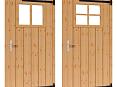 Opgeklampte deur met raam 93cm breed, RD