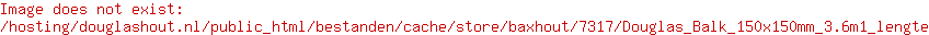 Douglas Balk 150x150mm 3.6m1 lengte; bezaagd