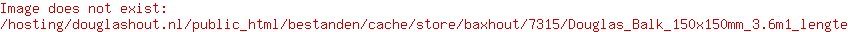 Douglas Balk 150x150mm 3.6m1 lengte; bezaagd