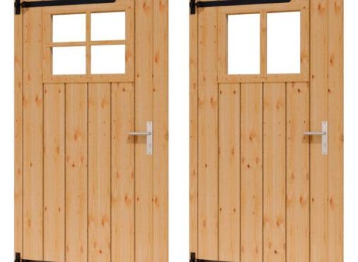 Opgeklampte deur met raam 93cm breed, LD
