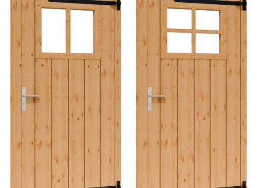 Opgeklampte deur met raam 93cm breed, RD